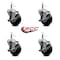 Service Caster 3.5'' Hard Rubber Wheel Swivel 7/16'' Grip Ring Stem Caster Set with Brake, 4PK SCC-GR20S3514-HRS-TLB-716138-4 - alternate 3